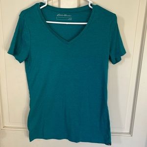 Eddie Bauer Women’s V Neck T Shirt Teal